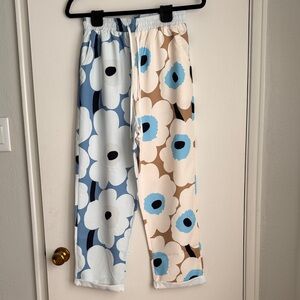 Women’s floral Pants - Blue and Cream